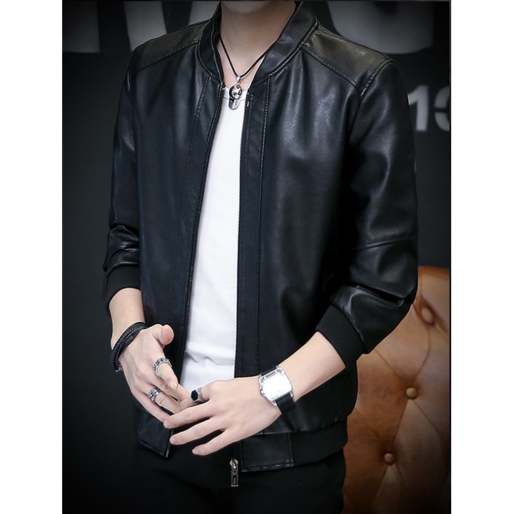 Áo khoác da nam phong cách cao cấp. | BigBuy360 - bigbuy360.vn