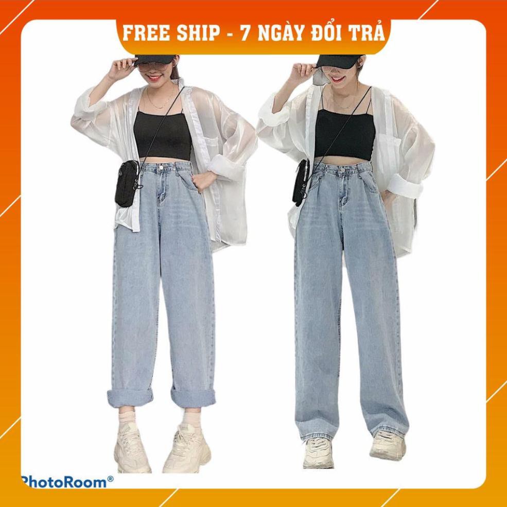 quần jean nữ ống rộng lưng cao bigsize ulzzang hàn quốc | WebRaoVat - webraovat.net.vn