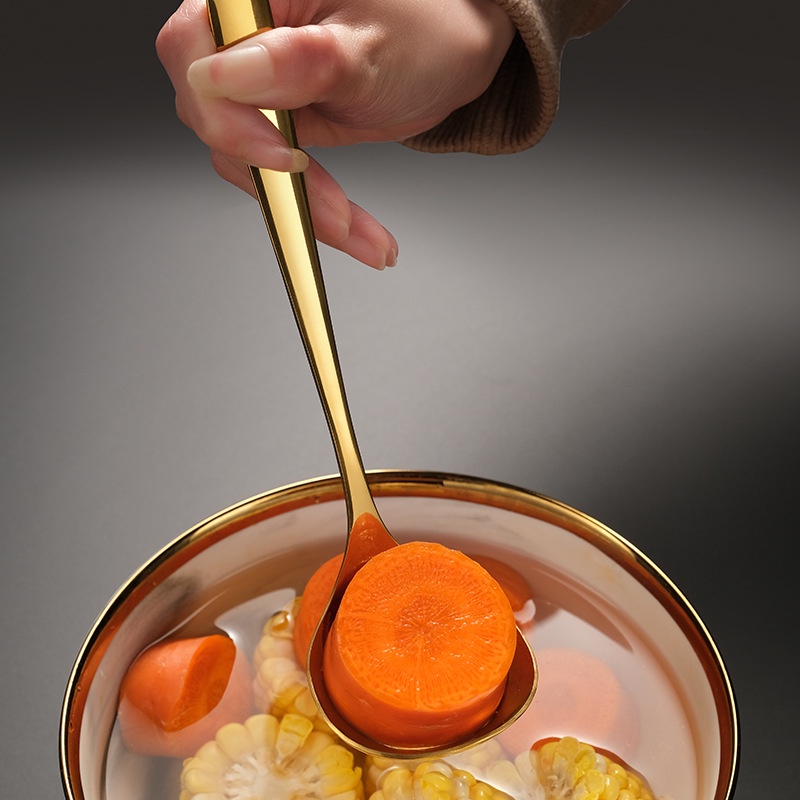 Muỗng canh đầu tròn lớn bằng thép không gỉ 304 chất lượng cao