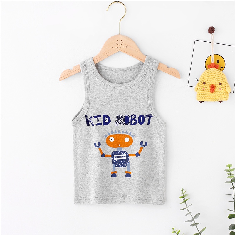 Áo Ba Lỗ Cotton Thời Trang Mùa Hè Dành Cho Bé Trai 100-160cm
