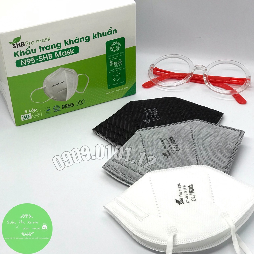 KHẨU TRANG KHÁNG KHUẨN N95 (SHB Pro Mask - FFP2 - 5 Lớp - Hàng Xuất Khẩu, Phân Phối Bệnh Viện) [Chính Hãng - Độc Quyền] | BigBuy360 - bigbuy360.vn
