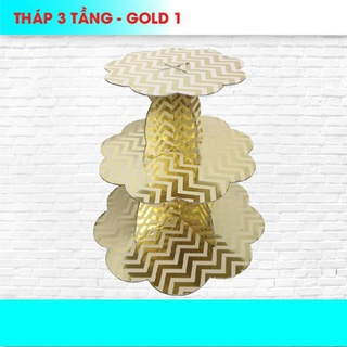 Kệ bánh ép kim 1 tầng, 3 tầng trang trí bánh cupcake - BiBobaby Decor