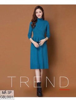 Đầm len set váy + áo peplum