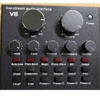 SOUND CARD THU ÂM LIVESTREAM  V8 CÓ AUTO TUNE PHIÊN BẢN TIẾNG ANH, TRUNG