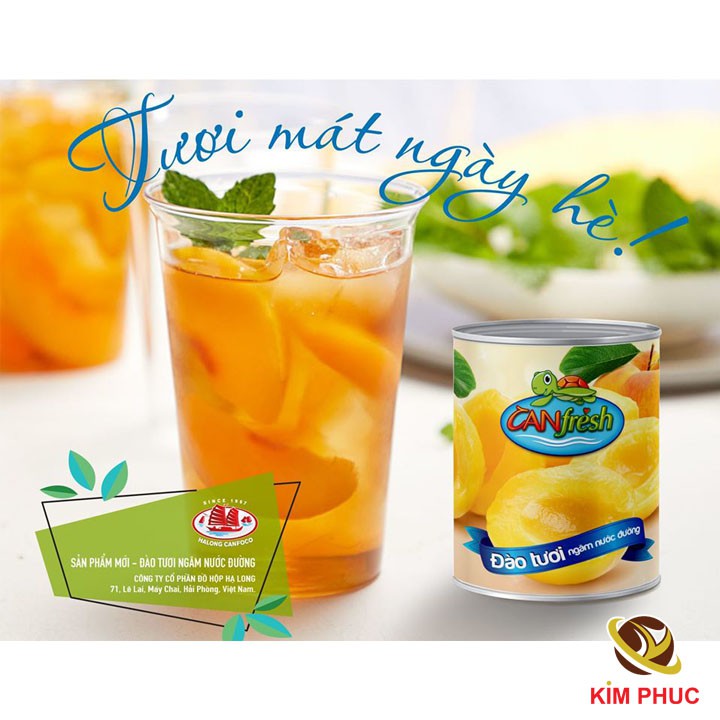 Đào ngâm nước đường Canfresh Hạ Long Canfoco 820g
