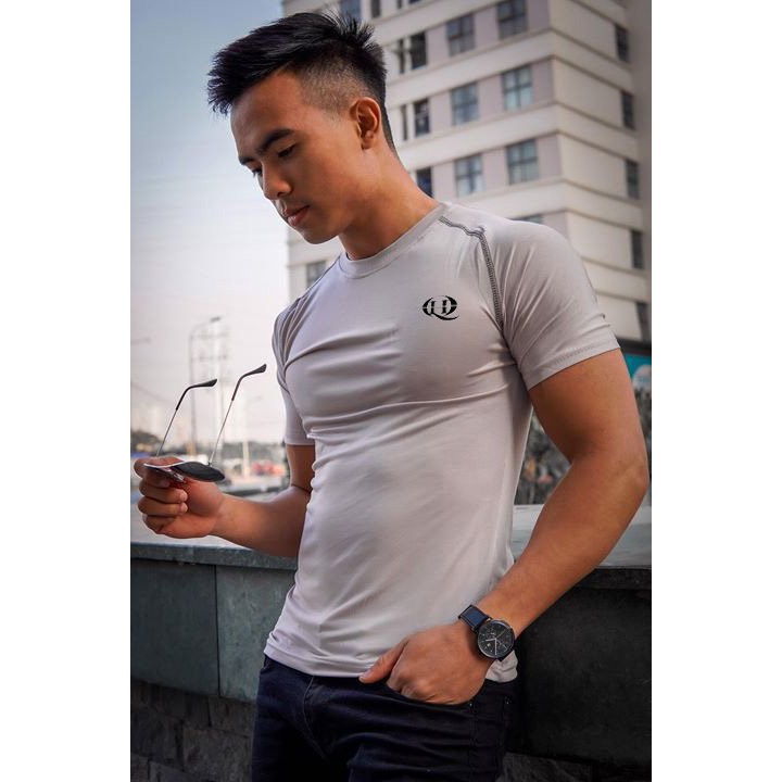 Áo cộc nam  body ngắn tay chất thun lạnh co dãn 4 chiều , tập gymer , thun trơn cổ tròn đẹp nam tính - HQ2 | BigBuy360 - bigbuy360.vn