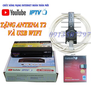 Đầu thu kỹ thuật số TS-123 Internet tặng USB wifi, anten T2 - TS 123