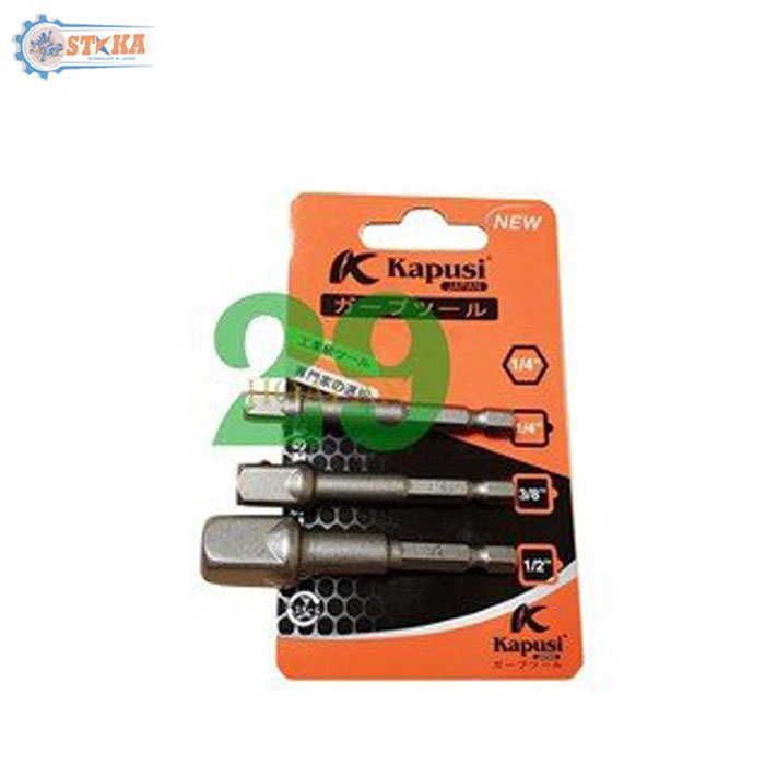 Bộ 3 Đầu Chuyển Vít Sang Bulong, Khẩu 1/2 - 1/4 - 3/8 inch Dành Cho Máy Khoan Bắn Vít Hãng Kapusi Nhật Bản