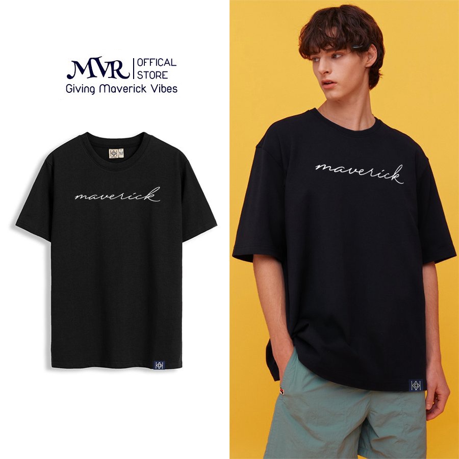 Áo thun cotton chữ kí basic logo Maverick localbrand MVR nhiều màu đen xanh trắng đỏ vàng hồng LITH19102001