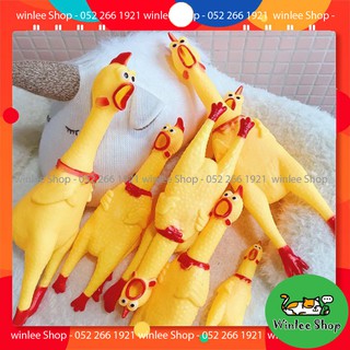 Đồ chơi cho chó bằng cao su hình con gà la hét, có 3 size lựa chọn DC016