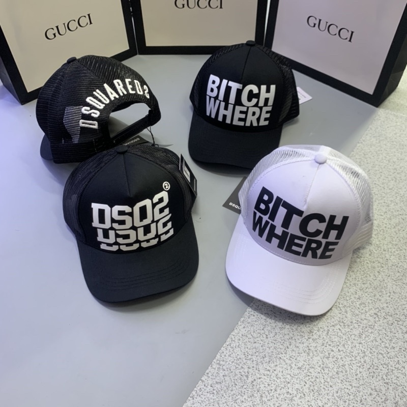 Mũ lưỡi trai Bitch Where gáy lưới thêu chữ Dsq2 cực hot 2021 - Nón lưỡi trai - nón