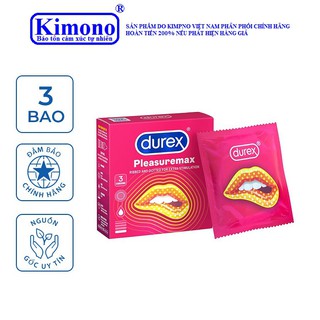 Bao cao su Durex Pleasuremax 3 bao / hộp