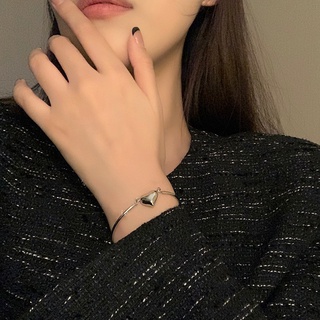 Silver Heart Bracelet Simple Personality Adjustable Niche Design Bracelet