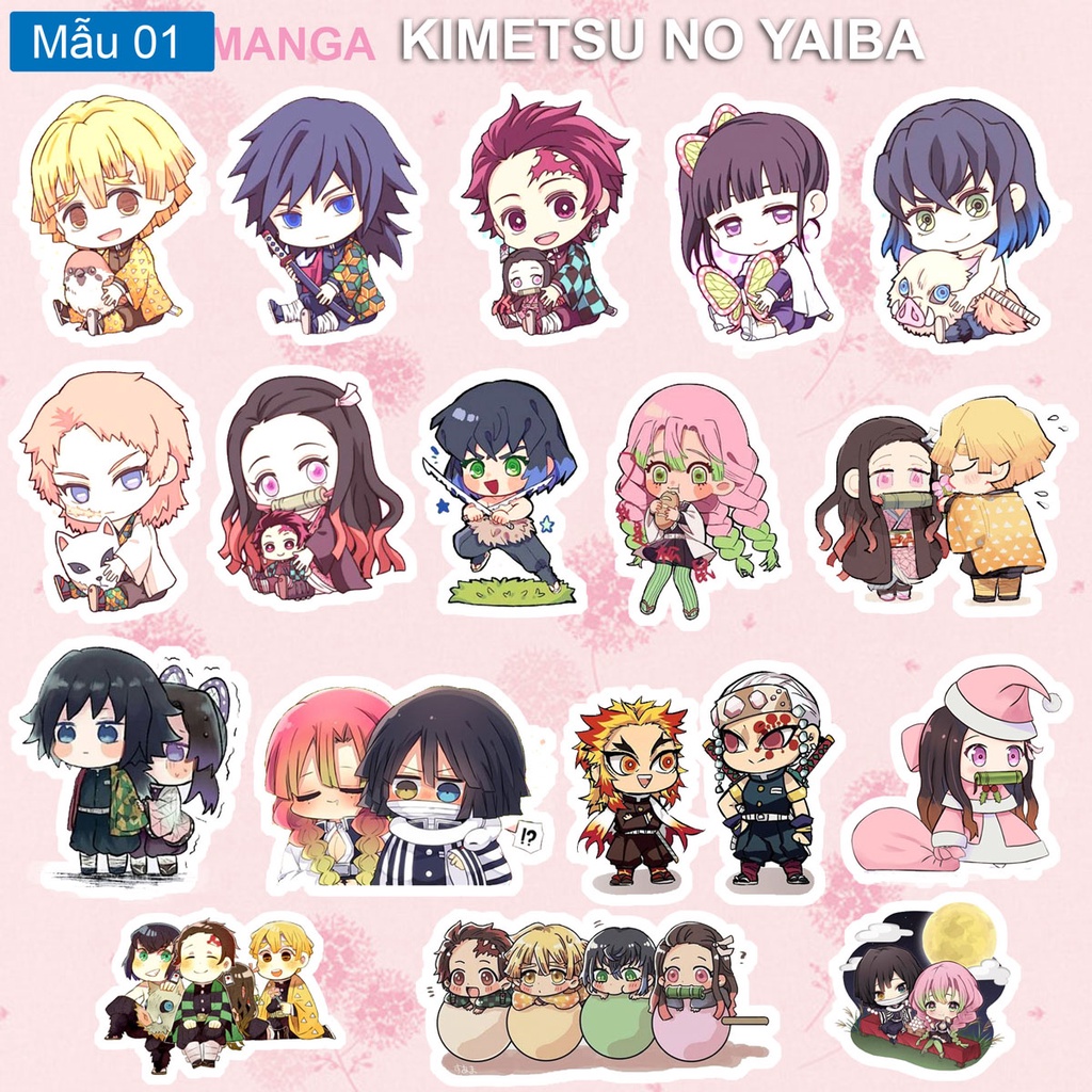 Sticker/ Hình dán anime Kimetsu No Yaiba/ Trụ cột