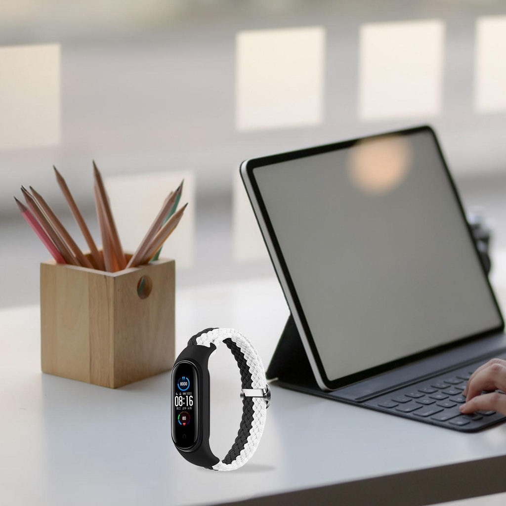 Dây Đeo Tay Thay Thế Bằng Nylon Co Giãn Điều Chỉnh Được Cho Xiaomi MiBand 5 6