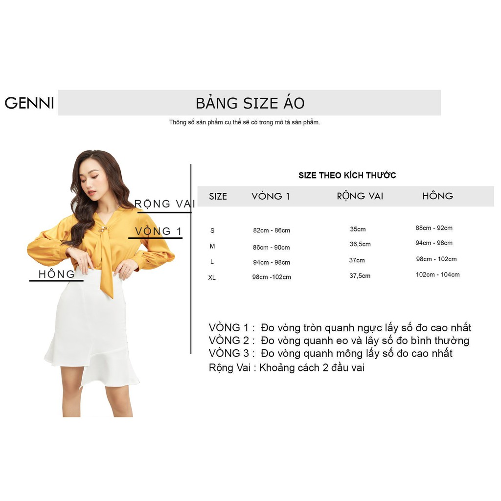 Áo đai eo vạt lệch GA009 - Genni