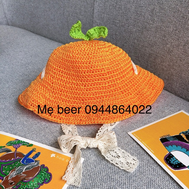 Mũ ajuma cam lá cho bé