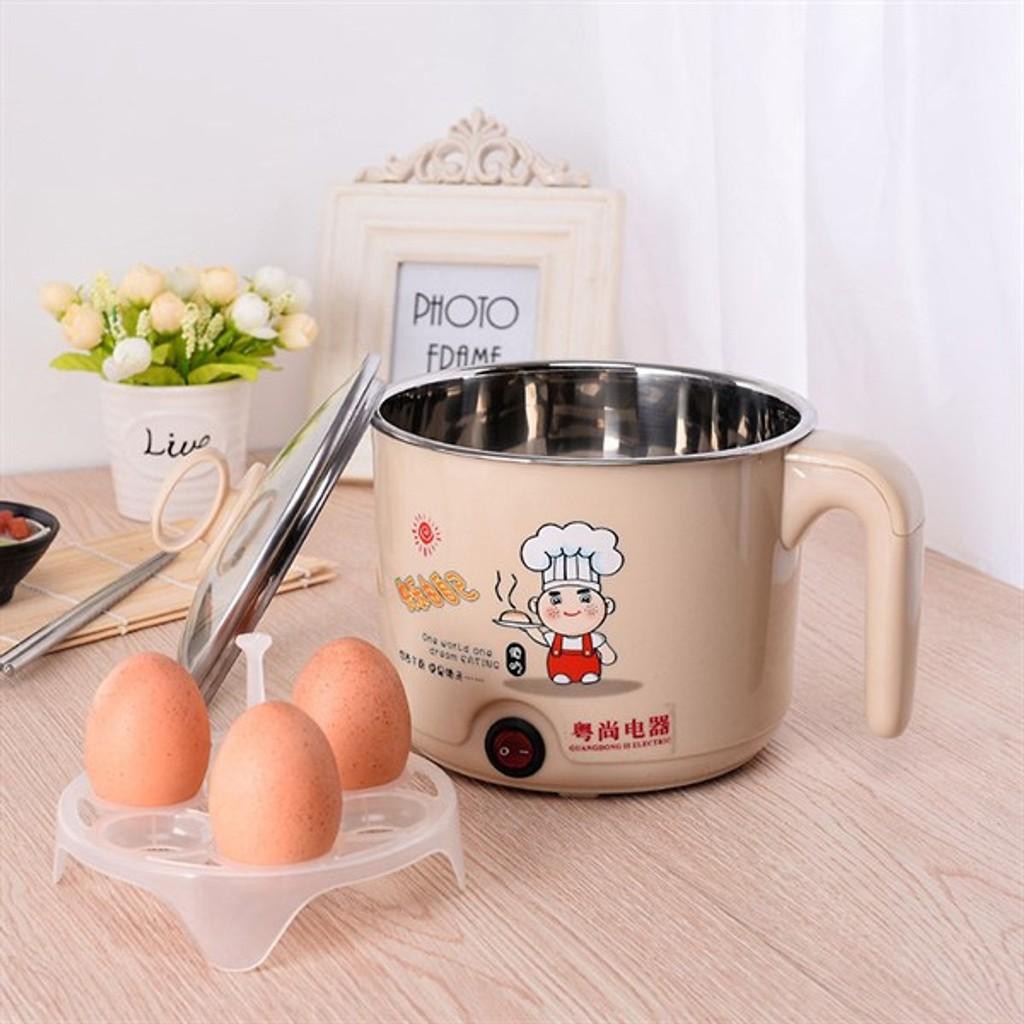 CA NẤU MÌ SIÊU TỐC, NỒI ĐIỆN MINI 16CM - CÓ LỒNG HẤP