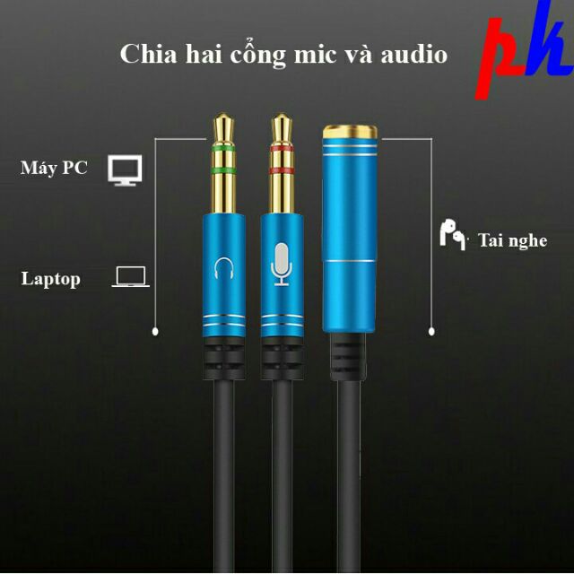 Jack gộp mic và tai nghe đầu 3.5mm
