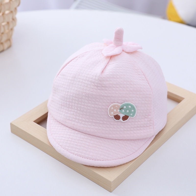 Mũ lưỡi trai mềm sơ sinh hình nấm bé trai/ bé gái (0-6 tháng)