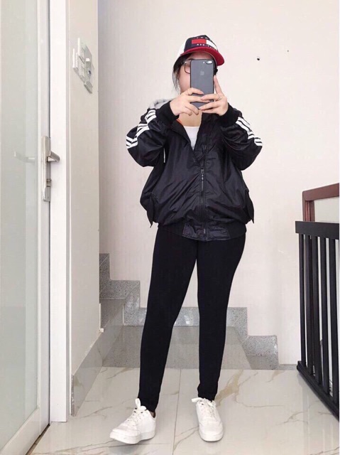 [Mã FASHIONT4WA2 giảm 10K đơn 50K] Áo khoác dù nón nỉ 3 sọc tay (có size lớn ) | BigBuy360 - bigbuy360.vn