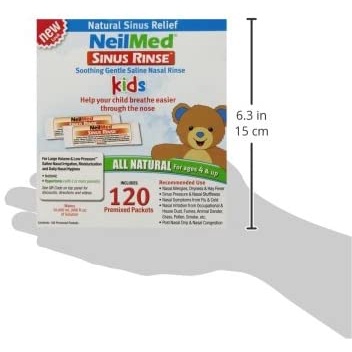 Muối rửa mũi trẻ em , Bình rửa mũi 120ml cho bé , Neilmed Sinus Rinse Kids hộp 120 gói