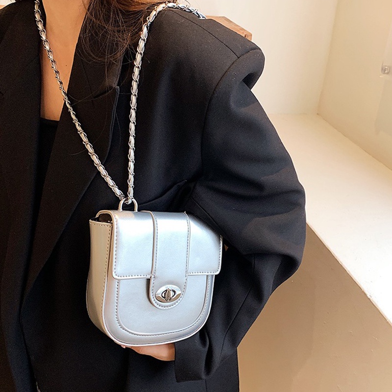 Túi xách IELGY đeo chéo phối dây xích thời trang cổ điển cho nữ