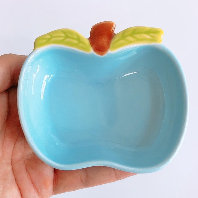 Bát Ăn Dặm Gốm Sứ Đẹp Dễ Thương Kiểu Nhật Hình Quả Táo, Chén Ăn Cơm Của Bé
