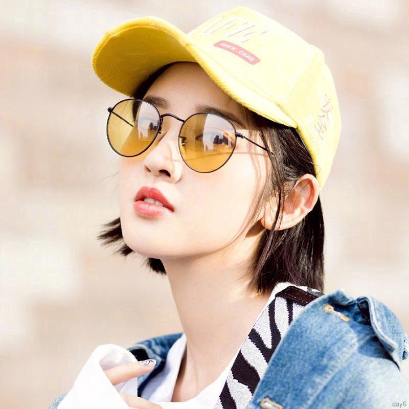 Kính mát nữ gọng tròn kim loại phong cách Hàn Quốc