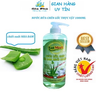 ( GỐC THỨC VẬT ) Nước rửa chén sinh học GỐC THỰC VẬT NHA ĐAM 1000ML TƯƠI MART khử mùi tanh ,diệt vi khuẩn