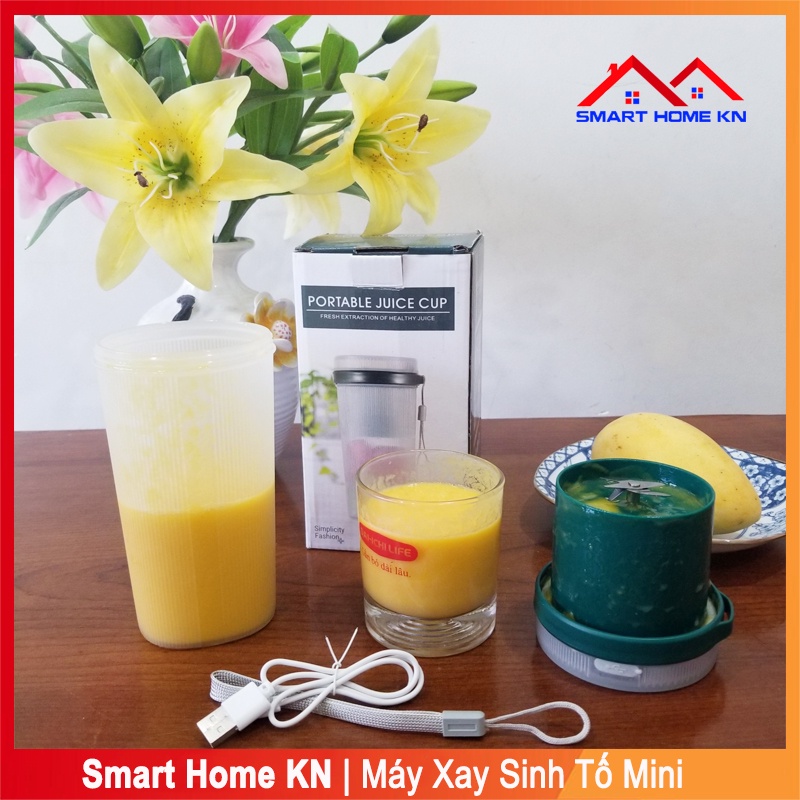 Máy xay sinh tố cầm tay mini đa năng sạc điện dung tích 300ml -Smart Home KN