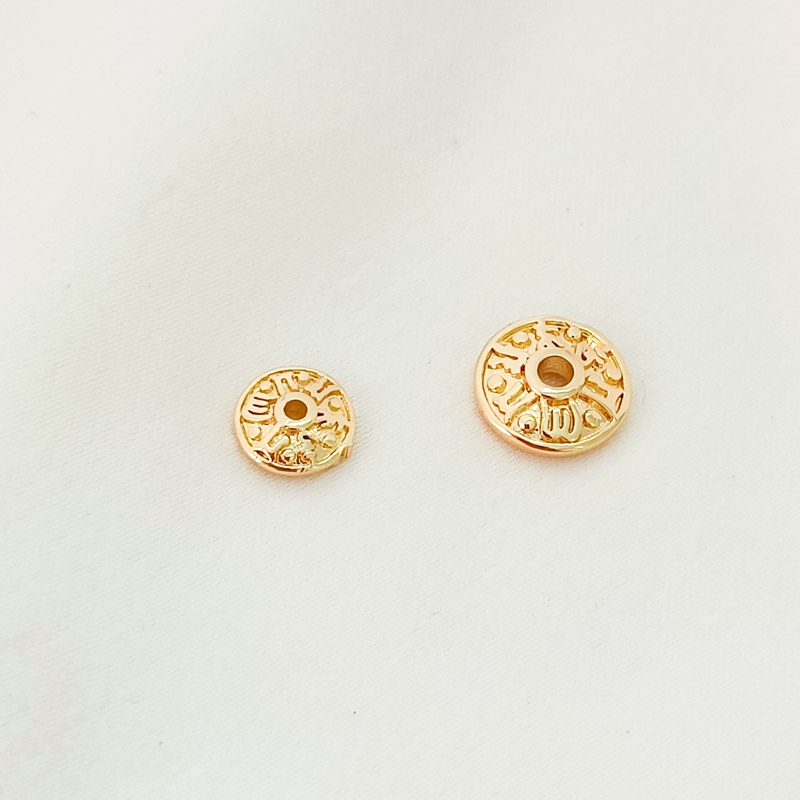 Bộ 10 Phụ Kiện Vòng Tay/Giá Đỡ Bằng Đồng 14K Hình Cánh Hoa Màu Vàng