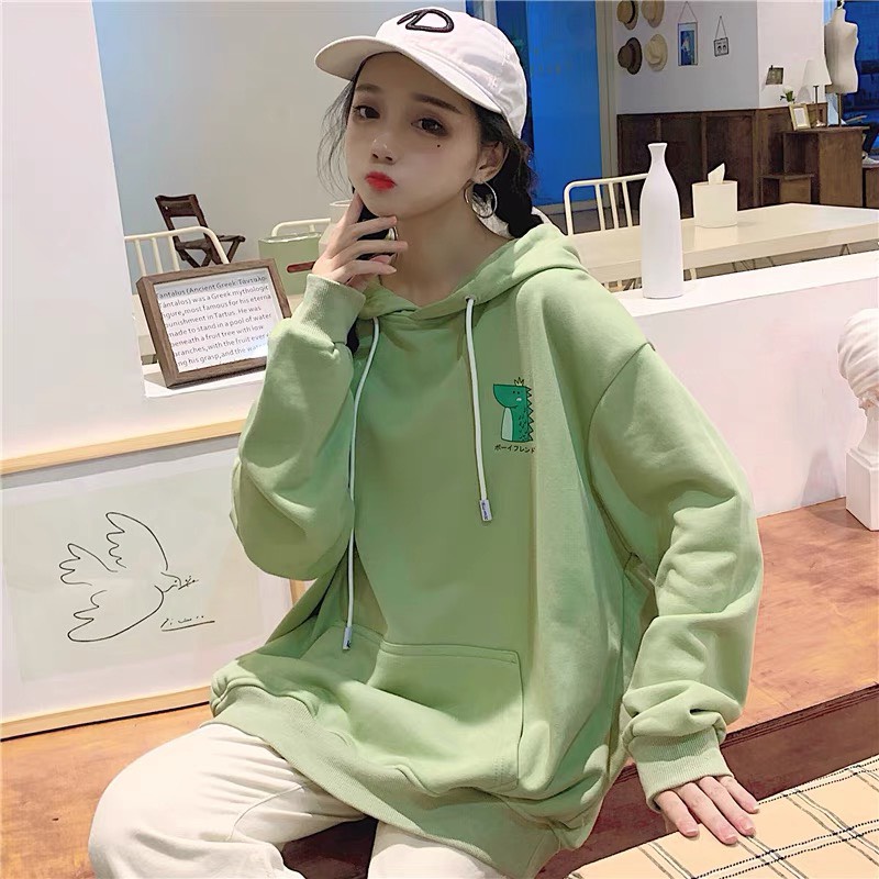 Áo HODIE FORM RỘNG logo khủng long dễ thương