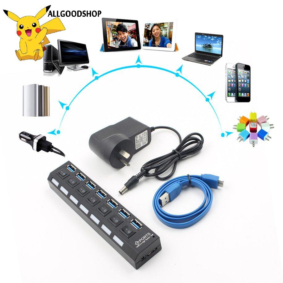 BỘ CHIA 7 CỔNG USB HUB 3.0 CÓ CÔNG TẮC-USB Expansion Splitter