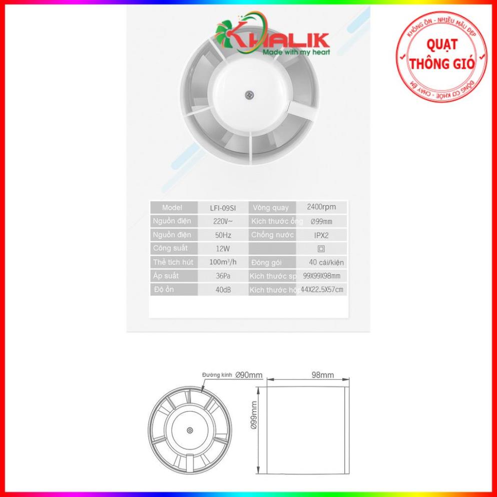 💎Tổng kho KHALIK💎 Quạt thông gió đường ống đồng trục có nắp che LAVFILL LFI-09SI / 13SI