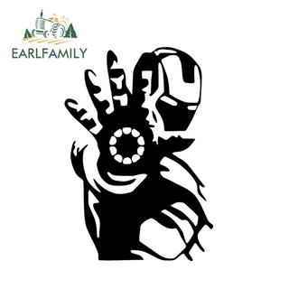 Earlfamily 10.6cm x 15,3cm Ngộ nghĩnh Iron Man Avengers Xe Ốp Lưng Miếng Dán Cửa Sổ Xe Tải Decal Vinyl Kiểu Dáng Xe Màu Đen / Bạc