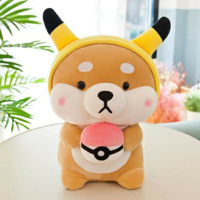 Gấu bông gối ôm chú chó Shiba Cosplay đáng yêu nghộ nghĩnh