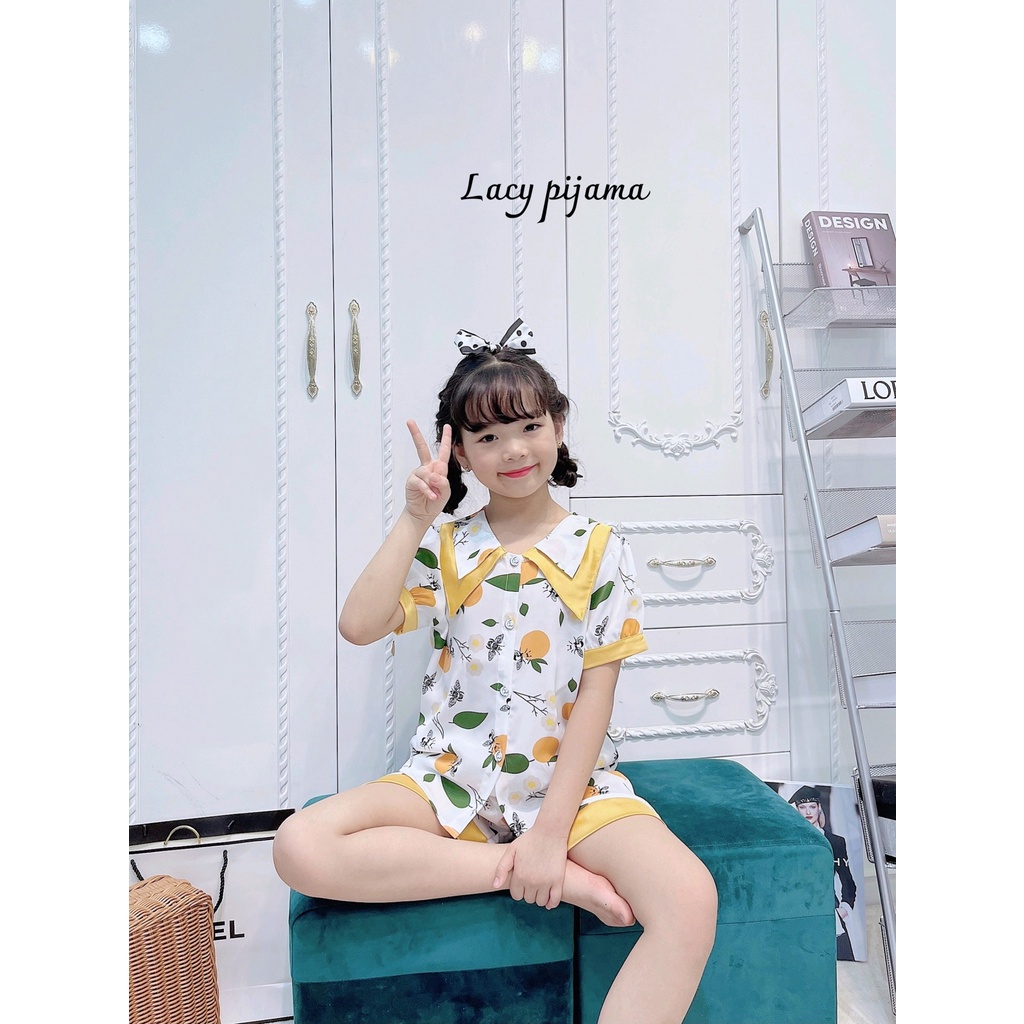 SIZE DẠI 22- 40KG: Bộ pijama lụa đại hè 2 chất lụa mango cực thích cho bé gái - BPLDH2