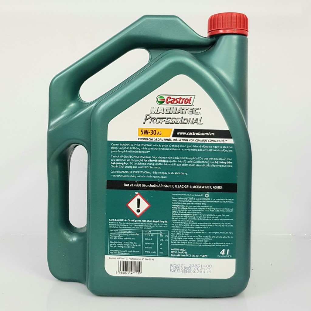 Dầu nhớt xe ô tô cao cấp Castrol Magnatec Professional A5 5W30 4L