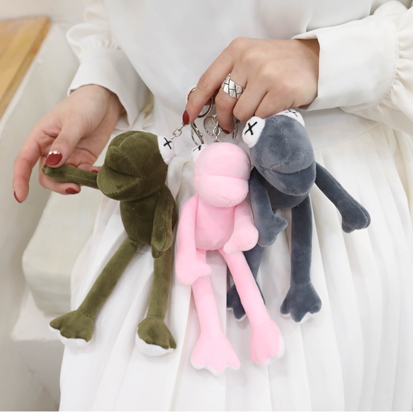 Gấu bông mini trang trí chú Ếch chân dài cute, móc chìa khóa đa năng trang trí balo làm quà tặng sinh nhật đẹp ý nghĩa