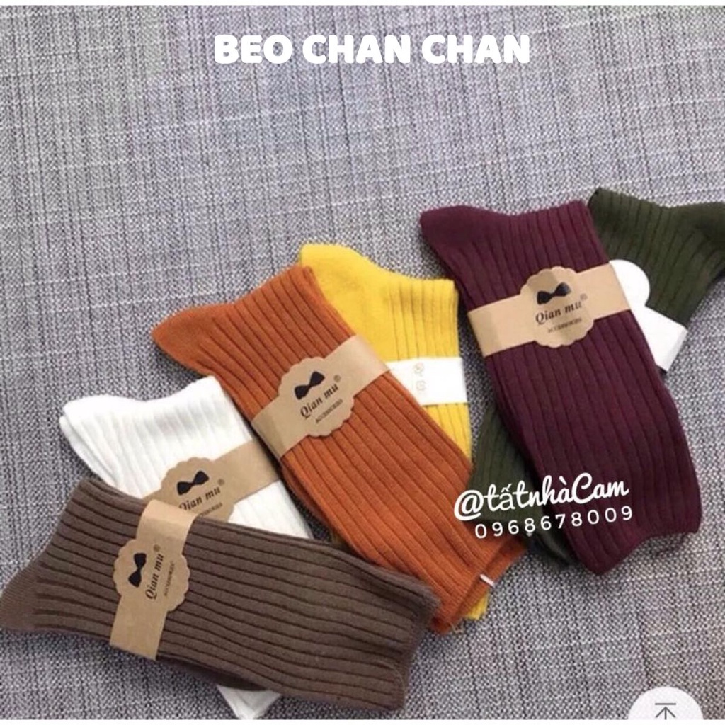 Tất vớ cổ cao nữ vớ cổ cao nam ulzzang  len lông thỏ Vintage cao cổ sọc Vintage tất nam cổ ngắn Tất Vintage guu hịn quý