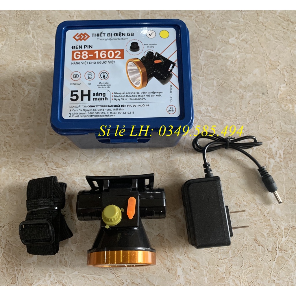 Đèn pin đội đầu G8-1602 có chiết áp loại tốt có thể điều chỉnh độ sáng