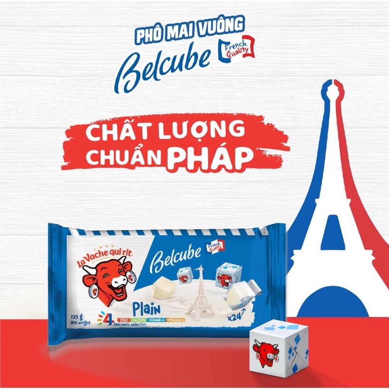 Phô Mai Vuông Belcube - Vị Truyền Thống 125g (24 viên)