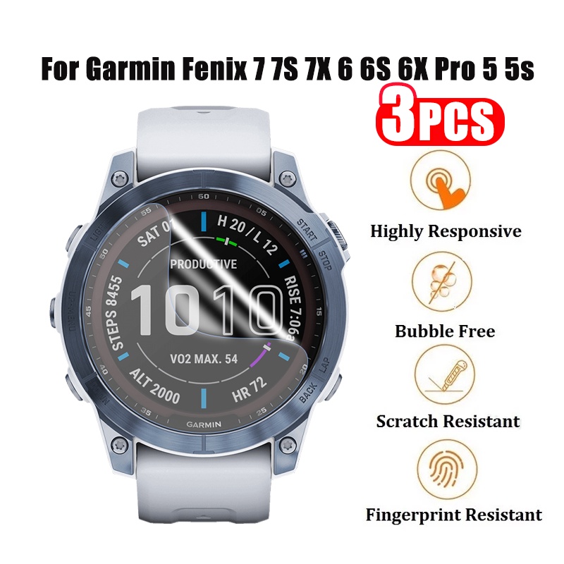 Set 3/1 Miếng Dán Hydrogel Trong Suốt Bảo Vệ Màn Hình Cho Garmin Fenix 7 7S 7X 6 6S 6X Pro 5 5s