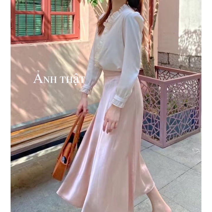 Áo sơ mi viền bèo nhún