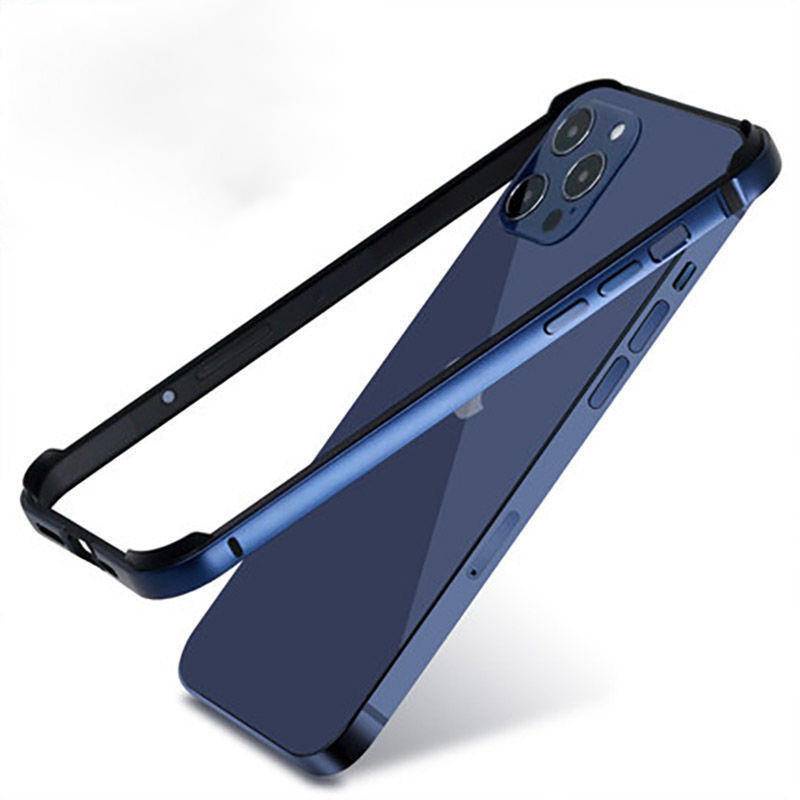 Ốp Điện Thoại Silicon Viền Kim Loại Siêu Mỏng Chống Va Đập Cho iPhone 13 12 Pro Max Mini