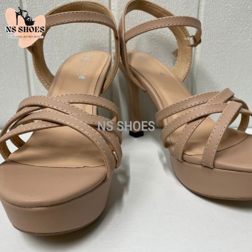Giày cao gót catwalk đế đúp 4 dây thời trang trẻ thanh lịch 10cm - NS22410