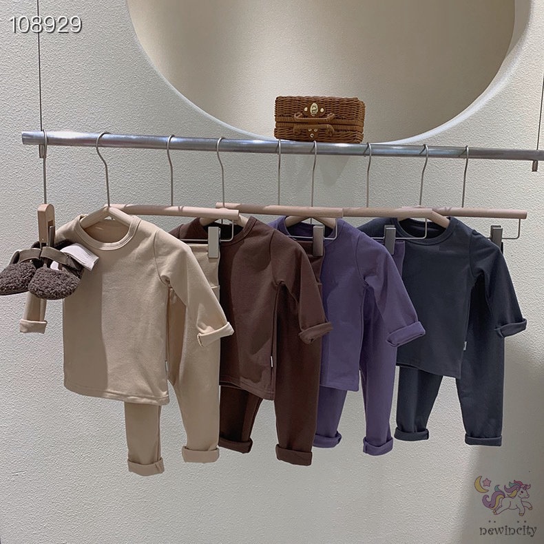 Bộ đồ ngủ gồm áo mềm và quần lưng cao phong cách Hàn Quốc cho bé gái