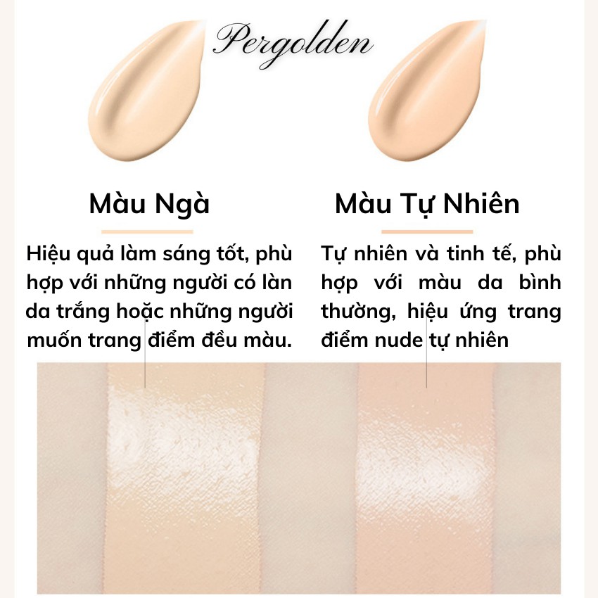 Kem Nền Che Khuyết Điểm Dạng Lỏng 40g KanJN Màu Ngà, Màu Tự Nhiên, Dưỡng Ẩm cho da Pergolden  KA037 | BigBuy360 - bigbuy360.vn