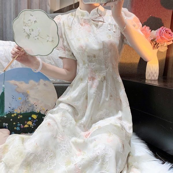 Đầm Sườn Xám Sang Trọng Phong Cách Trung Hoa